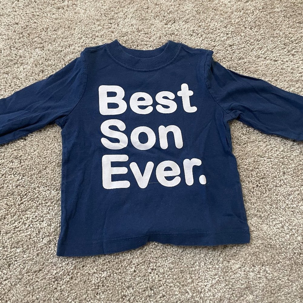 Blue Old Navy 'Best Son Ever' Long- Sleeve Shirt Size 2T
